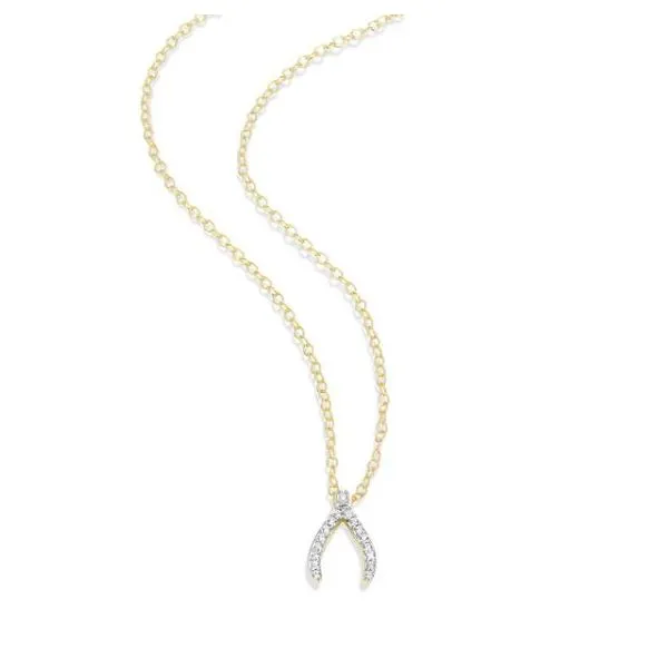 Gold Plated Sterling Silver Wishbone Lab Grown Diamond Pendant Image 2 Victoria Jewellers REGINA, SK