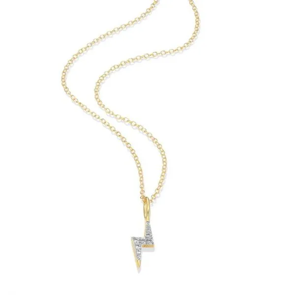 Gold Plated Sterling Silver Lightening Bolt Lab Grown Diamond Necklace Image 2 Victoria Jewellers REGINA, SK