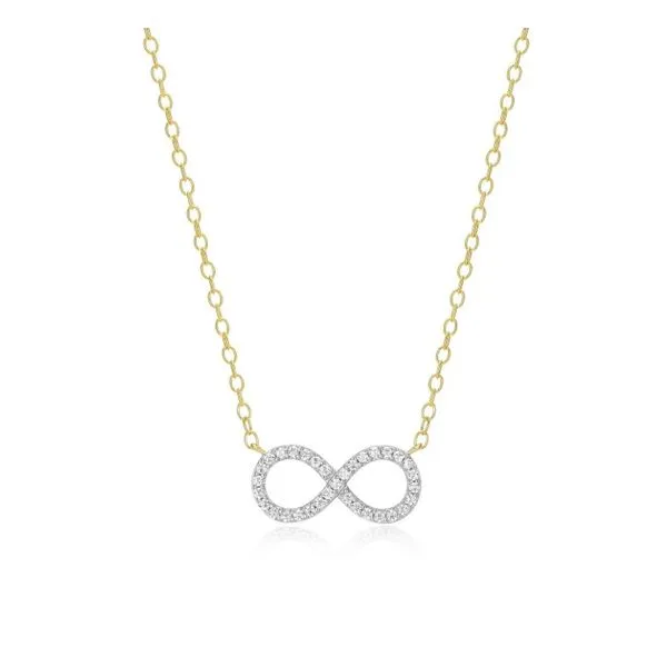 Gold Plated Silver Infinity Necklace set with Lab Grown Diamonds Victoria Jewellers REGINA, SK