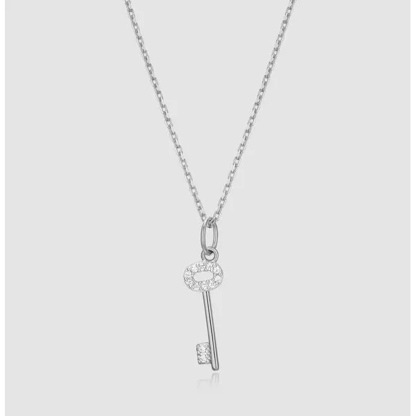 Sterling Silver Lab Grown Diamond Key Shape Pendant Victoria Jewellers REGINA, SK