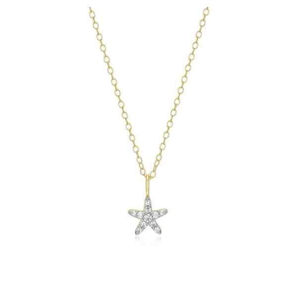 Gold Plated Lab Grown Diamond Starfish Pendant Victoria Jewellers REGINA, SK