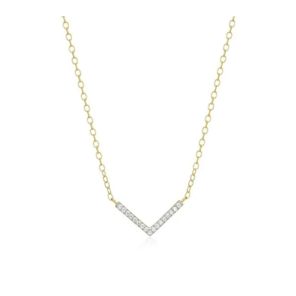 Gold Plated Silver Lab Grown Diamond Chevron Necklace Victoria Jewellers REGINA, SK