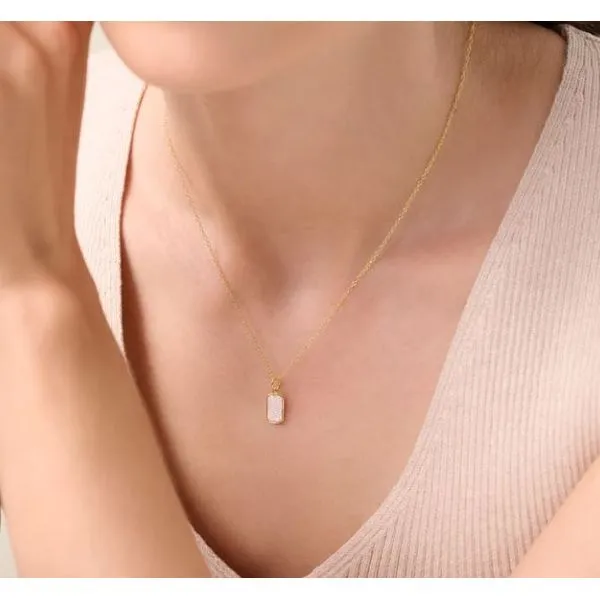 Gold Plated Silver Pendant set with Lab Grown Diamonds Image 2 Victoria Jewellers REGINA, SK