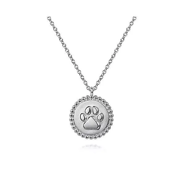 Gabriel & Co Sterling Silver Paw Necklace Victoria Jewellers REGINA, SK