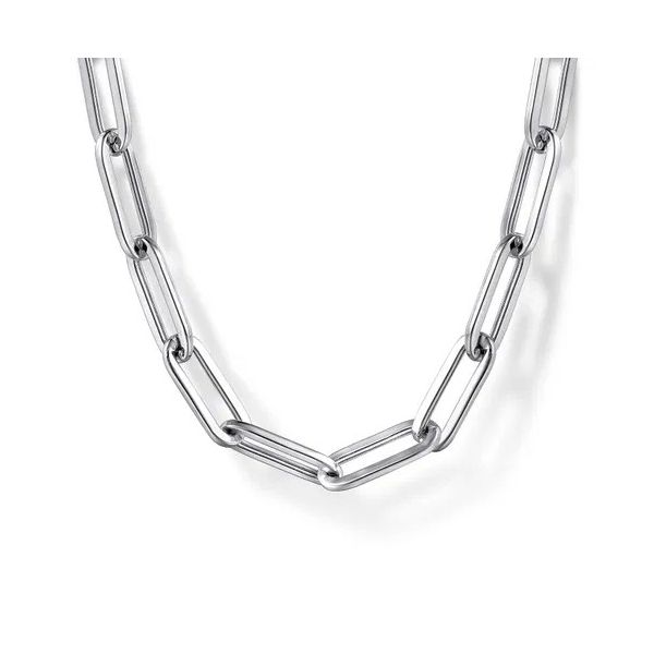 Gabriel & Co Silver Paperclip Necklace Victoria Jewellers REGINA, SK