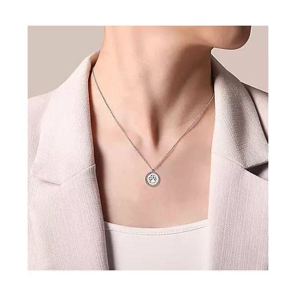 Gabriel & Co Sterling Silver Paw Necklace Image 3 Victoria Jewellers REGINA, SK