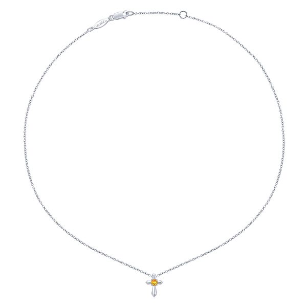 Silver Citrine Cross Pendant Image 2 Victoria Jewellers REGINA, SK