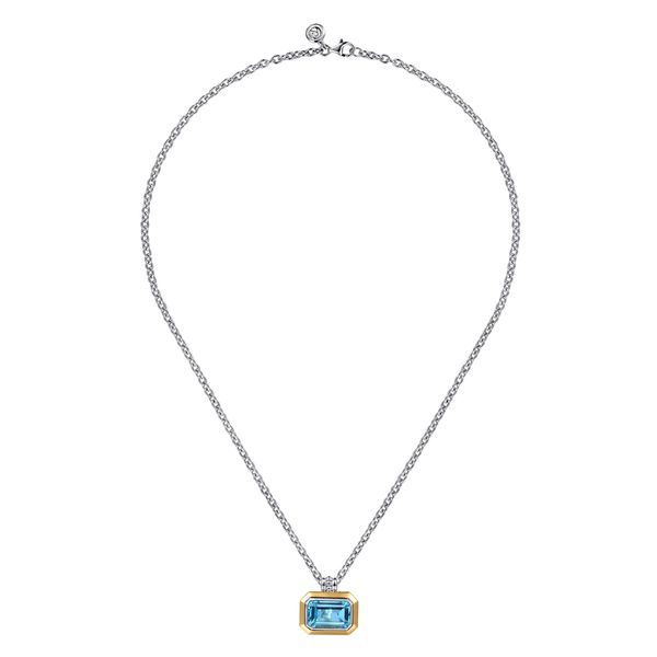 14Kt Gold and Sterling Silver Swiss Blue Topaz Necklace Image 2 Victoria Jewellers REGINA, SK