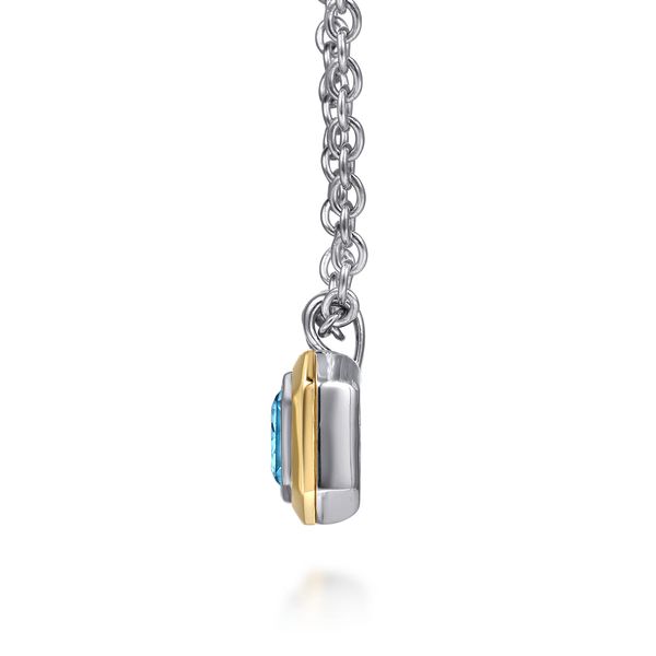 14Kt Gold and Sterling Silver Swiss Blue Topaz Necklace Image 3 Victoria Jewellers REGINA, SK