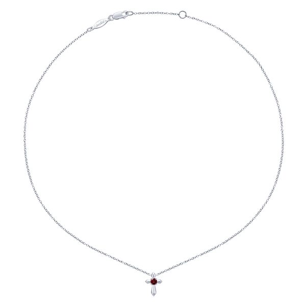 Silver Garnet Cross Pendant Image 2 Victoria Jewellers REGINA, SK
