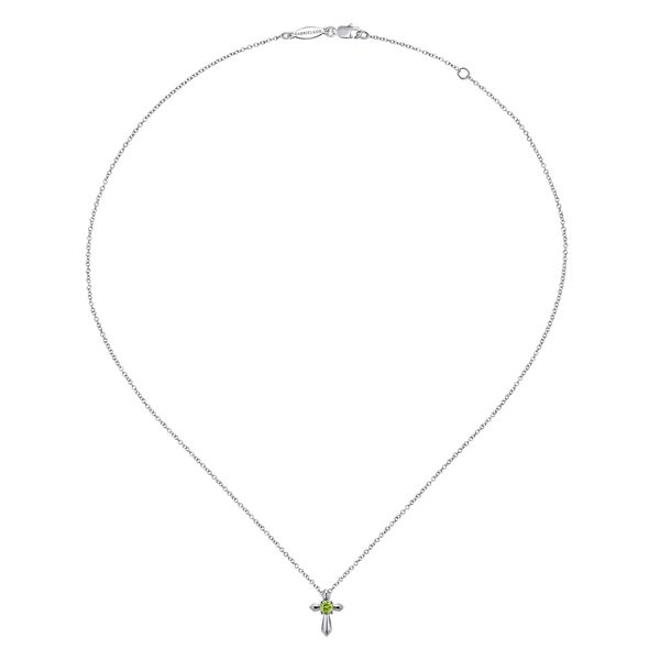 Silver Peridot Cross Pendant Image 2 Victoria Jewellers REGINA, SK