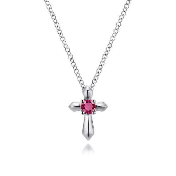 Silver Ruby Cross Pendant Victoria Jewellers REGINA, SK