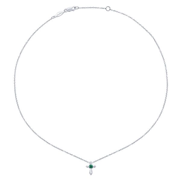 Silver Emerald Cross Pendant Image 2 Victoria Jewellers REGINA, SK
