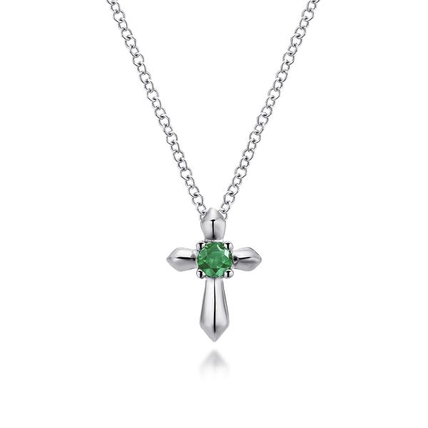 Silver Emerald Cross Pendant Victoria Jewellers REGINA, SK