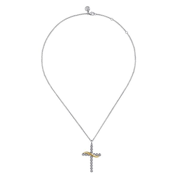 14Kt Yellow Gold and Silver Cross Pendant Image 2 Victoria Jewellers REGINA, SK