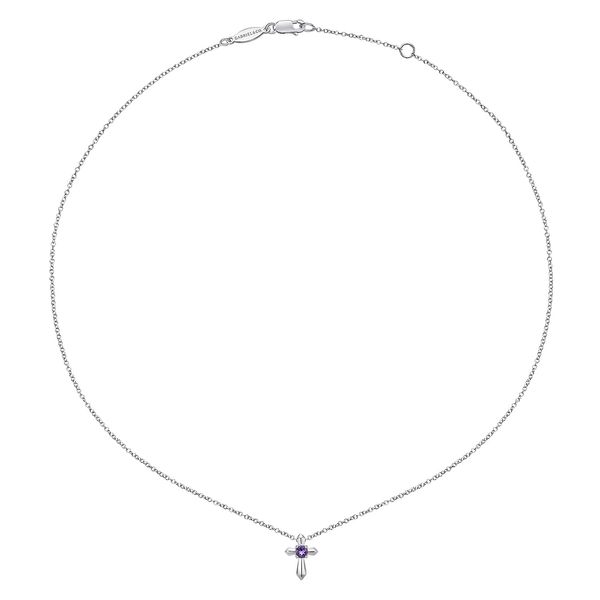 Silver Amethyst Cross Pendant Image 2 Victoria Jewellers REGINA, SK