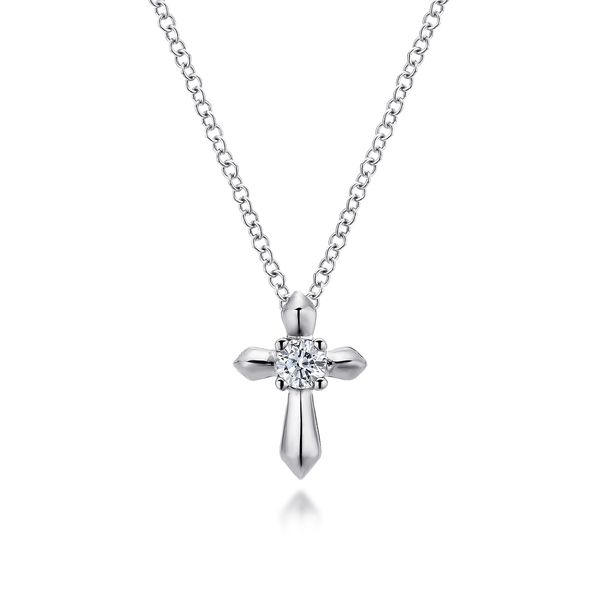 Silver Cubic Zirconia Cross Necklace Victoria Jewellers REGINA, SK