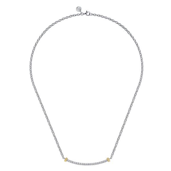 14Kt Yellow Gold and Sterling Silver White Sapphire Necklace Image 3 Victoria Jewellers REGINA, SK