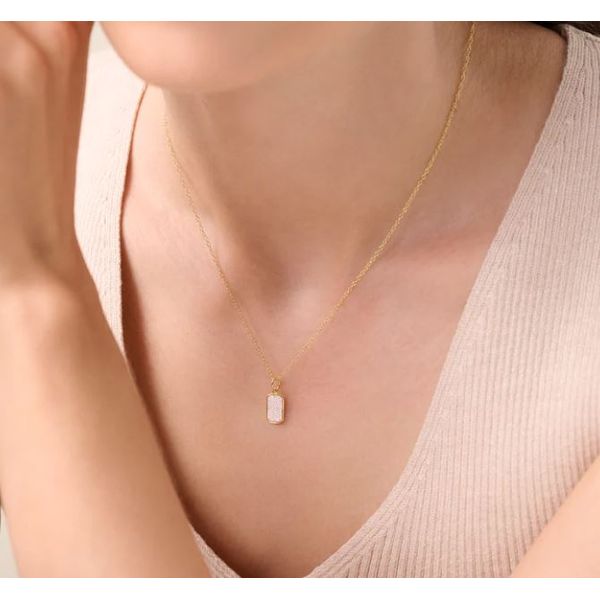 Gold Plated Silver Pendant set with Lab Grown Diamonds Image 2 Victoria Jewellers REGINA, SK