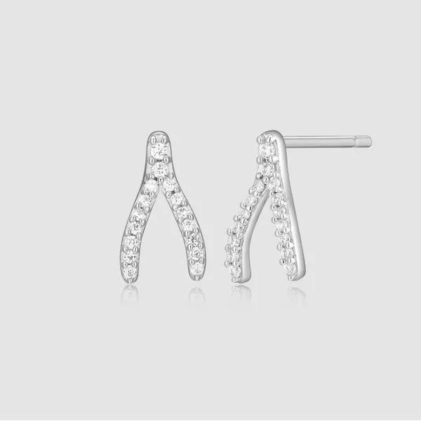 Sterling Silver Wishbone Lab Grown Diamond Earrings Victoria Jewellers REGINA, SK