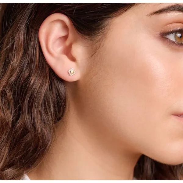 Gold Plated Sterling Silver Clover Lab Grown Diamond Earrings Victoria Jewellers REGINA, SK