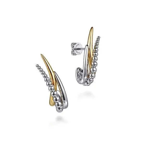 Gabriel & Co Sterling Silver and 14Kt Yellow Gold Earrings Victoria Jewellers REGINA, SK