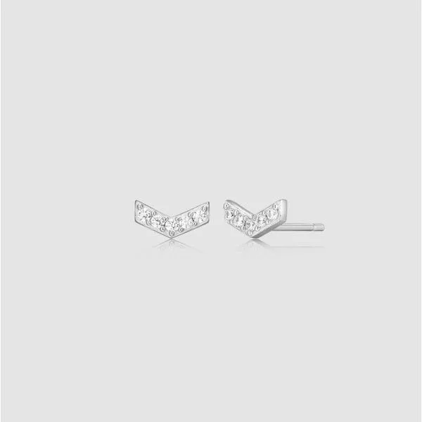 Sterling Silver Chevron Lab Grown Diamond Earrings Victoria Jewellers REGINA, SK