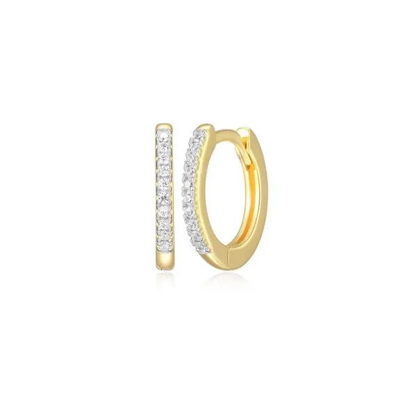 Gold Plated Silver Hoop Earrings set with Lab Grown Diamonds Victoria Jewellers REGINA, SK