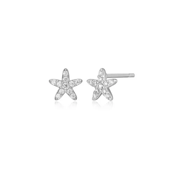Silver Star Fish Earrings set with Lab Grown Diamonds Victoria Jewellers REGINA, SK