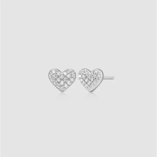 Sterling Silver Heart Shape Lab Grown Diamond Earrings Victoria Jewellers REGINA, SK