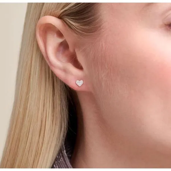 Gold Plated Sterling Silver Heart Lab Grown Diamond Earrings Image 2 Victoria Jewellers REGINA, SK