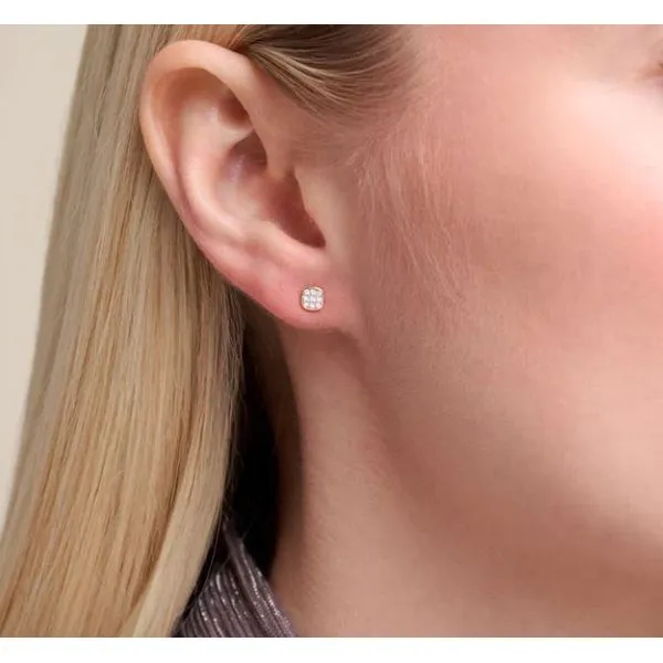 Gold Plated Silver Earrings set with Lab Grown Diamonds Image 2 Victoria Jewellers REGINA, SK