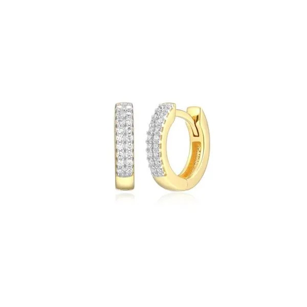 Gold Plated Silver Hoop Earring set with Lab Grown Diamonds Victoria Jewellers REGINA, SK