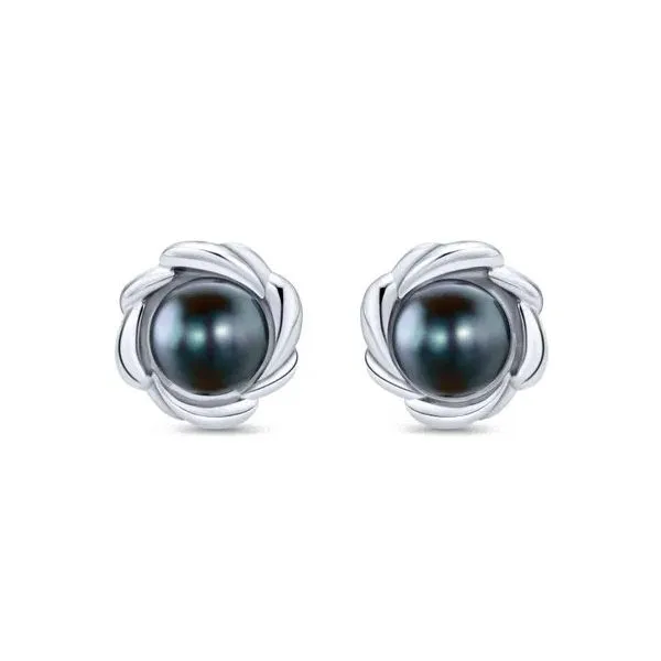 Silver Black Pearl Earrings Image 2 Victoria Jewellers REGINA, SK