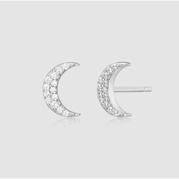 Sterling Silver Crecent Moon Lab Grown Diamond Earrings Victoria Jewellers REGINA, SK