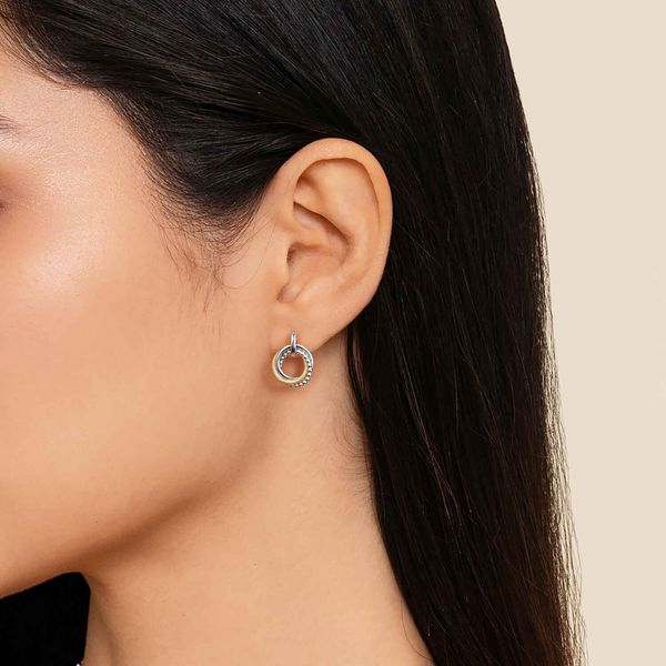 14Kt Yellow Gold and Silver Earrings Image 3 Victoria Jewellers REGINA, SK