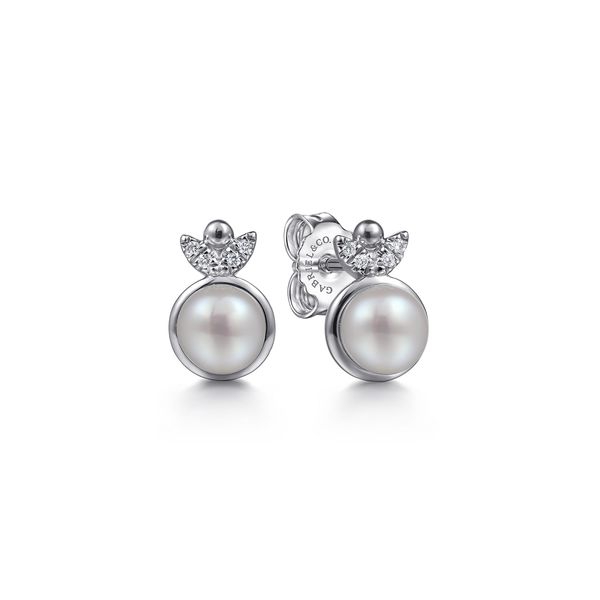 Silver Pearl and Diamond Earrings Victoria Jewellers REGINA, SK