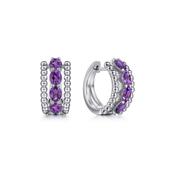 Sterling Silver Amethyst Huggie Earrings Victoria Jewellers REGINA, SK
