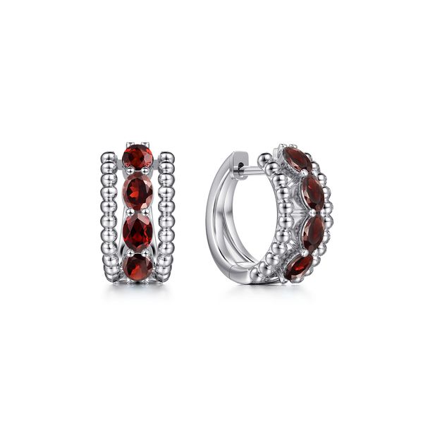 Sterling Silver Garnet Huggie Earrings Victoria Jewellers REGINA, SK