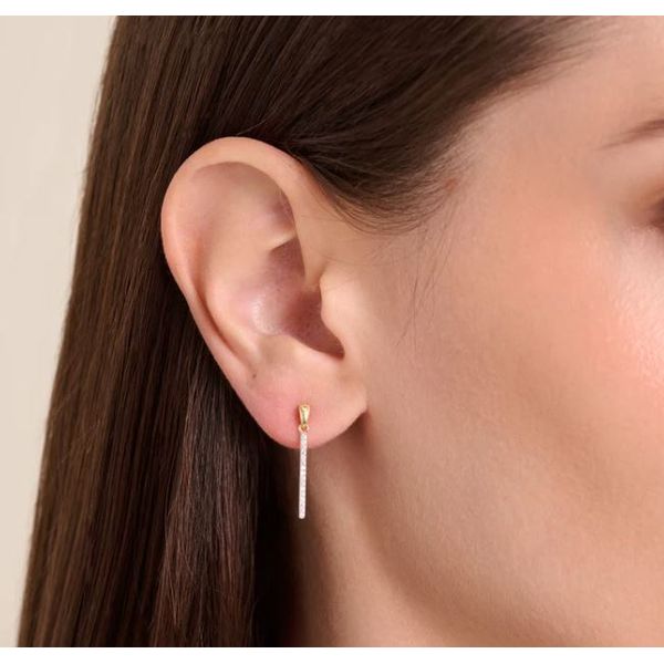 Gold Plated Sterling Silver Lab Grown Diamond Earrings Image 2 Victoria Jewellers REGINA, SK
