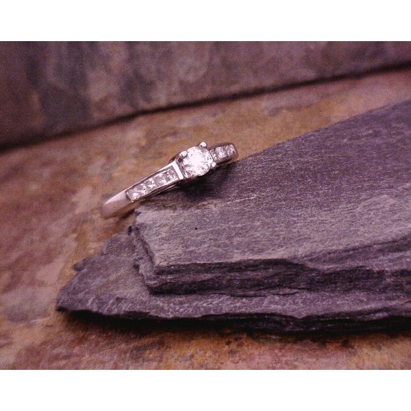 White Gold Channel Set Diamond Engagement Ring Vulcan's Forge LLC Kansas City, MO