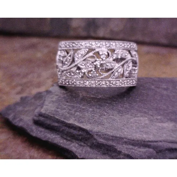 Wide Band Diamond Vine Motif Ring Vulcan's Forge LLC KANSAS CITY, MO