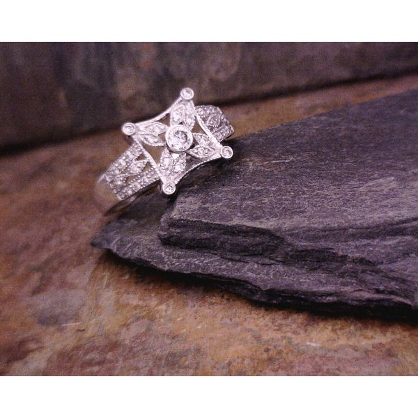 Art Deco Flower Diamond Ring Vulcan's Forge LLC Kansas City, MO