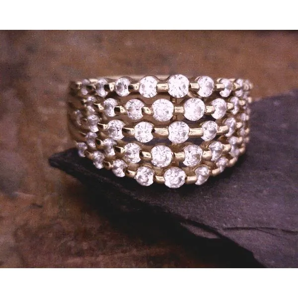 14kt CZ 5 Tier Band Vulcan's Forge LLC KANSAS CITY, MO