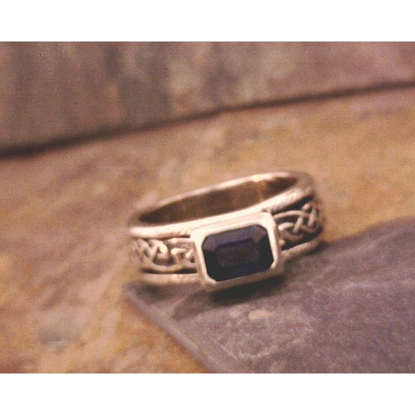 Custom Horizontal Sapphire Spinner Ring Vulcan's Forge LLC KANSAS CITY, MO