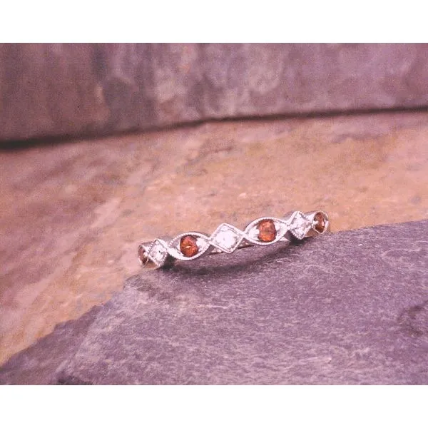 Contemporary Garnet Birthstone Band Vulcan's Forge LLC KANSAS CITY, MO