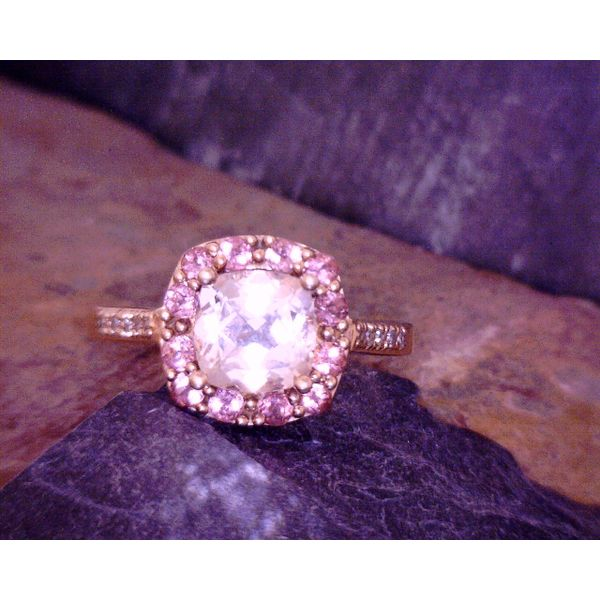 Morganite, Pink Sapphire and Diamond Ring Vulcan's Forge LLC Kansas City, MO