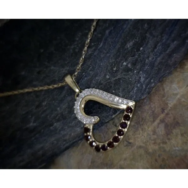 10K Yellow Gold Heart with Rubies and .08ctw Diamonds Vulcan's Forge LLC KANSAS CITY, MO
