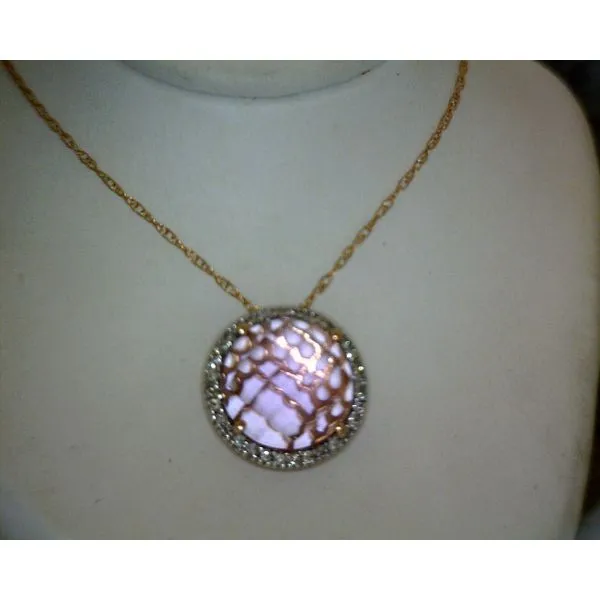 10kt Rose Gold Amethyst 1.72ct Diamond Halo 0.12ct TDW Necklace Vulcan's Forge LLC Kansas City, MO