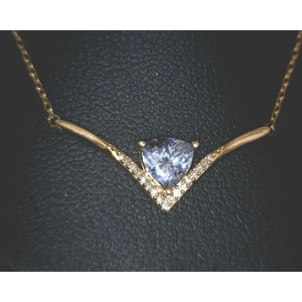10ktrg 0.6ctw Diamond and Tanzanite 6mm Necklace Vulcan's Forge LLC KANSAS CITY, MO